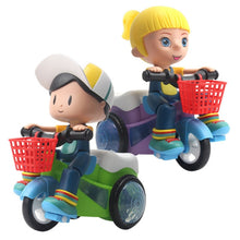 Load image into Gallery viewer, Electric Universal Stunt Tricycle Rotating Cartoon Toy Car with Light Music, Random Color Delivery, Boy, Girl