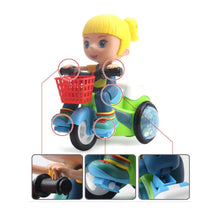 Load image into Gallery viewer, Electric Universal Stunt Tricycle Rotating Cartoon Toy Car with Light Music, Random Color Delivery, Boy, Girl