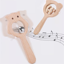 Load image into Gallery viewer, Baby Puzzle Early Education Hand Rattle Wooden Toy, Bear Bell, Bear Big Bead, Bear Small Bead, Bear Single Bead, Owl Bell