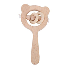 Load image into Gallery viewer, Baby Puzzle Early Education Hand Rattle Wooden Toy, Bear Bell, Bear Big Bead, Bear Small Bead, Bear Single Bead, Owl Bell
