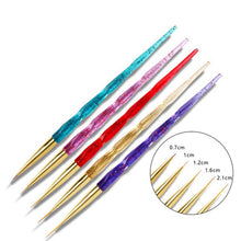 Load image into Gallery viewer, 5 Piece/set Acrylic Phototherapy Nail Painting Flower Carved Crystal Pen Nail Pen