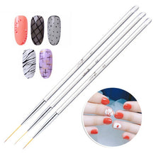 Load image into Gallery viewer, 3pcs /Set Nail Double-Ended Color Brush Nail Art Drawing Pen Tool Set