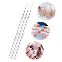 Load image into Gallery viewer, 3pcs /Set Nail Double-Ended Color Brush Nail Art Drawing Pen Tool Set