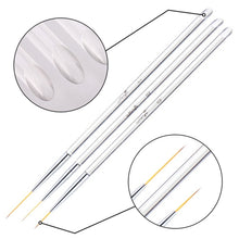 Load image into Gallery viewer, 3pcs /Set Nail Double-Ended Color Brush Nail Art Drawing Pen Tool Set