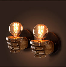 Load image into Gallery viewer, Creative Personality Fist Wall Lamp Bedroom Bedside Restaurant Cafe Resin Decorative Antique Lamps, Right Hand, Left Hand