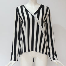 Load image into Gallery viewer, Women Striped Shirt Long Sleeve V-neck Shirts Casual Tops Blouse, S, M, L, XL, XXL, XXXL