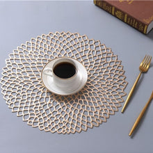Load image into Gallery viewer, Table Bowl Mats Home Decor Placemat For Dining Table PVC Plastic Hollow Insulation Round Baroque Mediterranean Coaster Pads