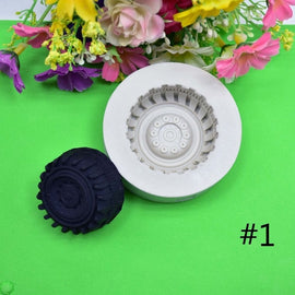 2 PCS DIY Tires Shape Sugar Craft Cake Silicone Mold Fondant Baking Decorating Tools Random Color Delivery, Size 1, Size 2, Size 3, Size 4