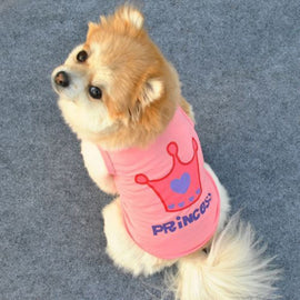 Cute Little Pet Dog Clothes Crown Vest Pet Clothes, XS