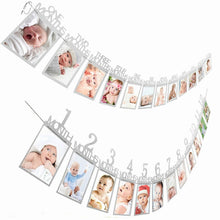 Load image into Gallery viewer, 1St Baby 12 Months Birthday Pull Flag Photo Wall Slogan Banner Month Photo Clip Flower