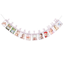 Load image into Gallery viewer, 1St Baby 12 Months Birthday Pull Flag Photo Wall Slogan Banner Month Photo Clip Flower