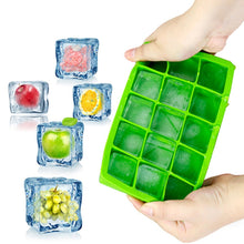 Load image into Gallery viewer, 15 Grids DIY Big Ice Cube Mold Square Shape Silicone Ice Tray Fruit Ice Cream Maker