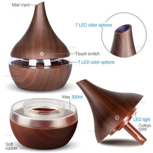 Load image into Gallery viewer, 300ml USB Electric Aroma Air Diffuser Wood Ultrasonic Air Humidifier Essential Oil Aromatherapy Cool Mist Maker