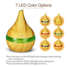 Load image into Gallery viewer, 300ml USB Electric Aroma Air Diffuser Wood Ultrasonic Air Humidifier Essential Oil Aromatherapy Cool Mist Maker