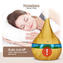 Load image into Gallery viewer, 300ml USB Electric Aroma Air Diffuser Wood Ultrasonic Air Humidifier Essential Oil Aromatherapy Cool Mist Maker