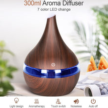 Load image into Gallery viewer, 300ml USB Electric Aroma Air Diffuser Wood Ultrasonic Air Humidifier Essential Oil Aromatherapy Cool Mist Maker