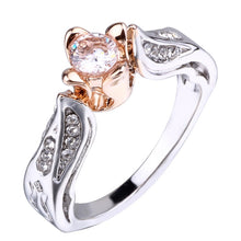 Load image into Gallery viewer, Rose Flower with Diamond Wedding Ring for Women, 5, 6, 7, 8, 9, 10