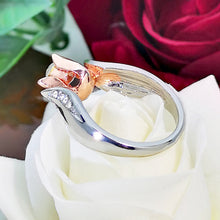 Load image into Gallery viewer, Rose Flower with Diamond Wedding Ring for Women, 5, 6, 7, 8, 9, 10