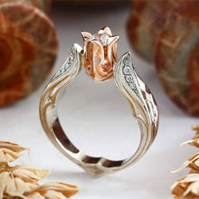 Load image into Gallery viewer, Rose Flower with Diamond Wedding Ring for Women, 5, 6, 7, 8, 9, 10
