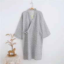 Load image into Gallery viewer, Man Pure Cotton Double-deck Bathrobe Kimono Pajamas Home Wear, M, L