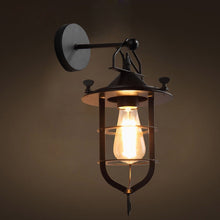 Load image into Gallery viewer, Creative Dock Retro Iron Restaurant Balcony Corridor Bedside Wall Lamp without Bulbs, 0022