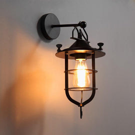 Creative Dock Retro Iron Restaurant Balcony Corridor Bedside Wall Lamp without Bulbs, 0022