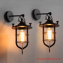Load image into Gallery viewer, Creative Dock Retro Iron Restaurant Balcony Corridor Bedside Wall Lamp without Bulbs, 0022