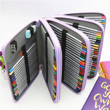 Load image into Gallery viewer, PU Leather School Pencil Case 184 Holes Large Capacity Colored Pencil Bag Box Multi-functional Pencilcase Art Supplies Gift