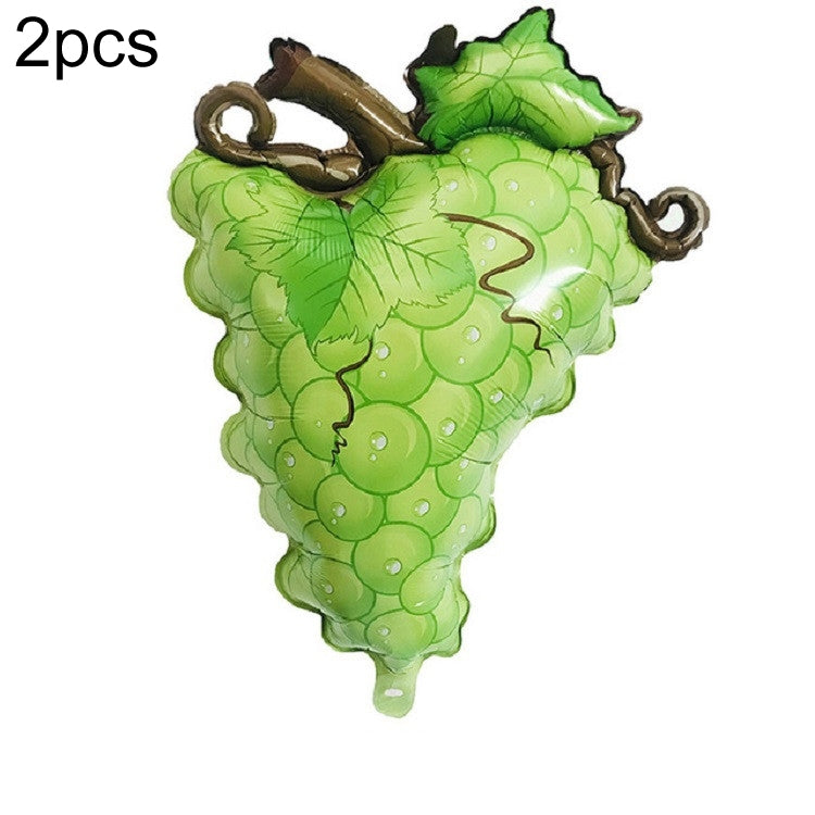 2 PCS Cartoon Vegetables and Fruits Aluminum Film Balloon Children Party Decoration Supplies Inflatable Toys, Strawberry, Broccoli, Grape, Carrot, Banana, Corn, Tomato, Orange