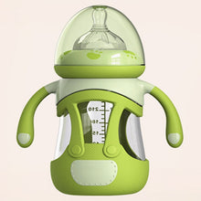 Load image into Gallery viewer, High Borosilicate Glass Baby Bottle with Silicone Sleeve, 240ml