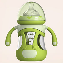 Load image into Gallery viewer, High Borosilicate Glass Baby Bottle with Silicone Sleeve, 240ml