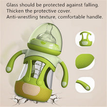 Load image into Gallery viewer, High Borosilicate Glass Baby Bottle with Silicone Sleeve, 240ml