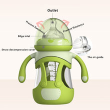 Load image into Gallery viewer, High Borosilicate Glass Baby Bottle with Silicone Sleeve, 240ml
