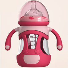 Load image into Gallery viewer, High Borosilicate Glass Baby Bottle with Silicone Sleeve, 240ml