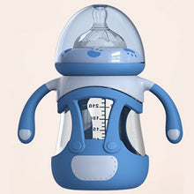 Load image into Gallery viewer, High Borosilicate Glass Baby Bottle with Silicone Sleeve, 240ml