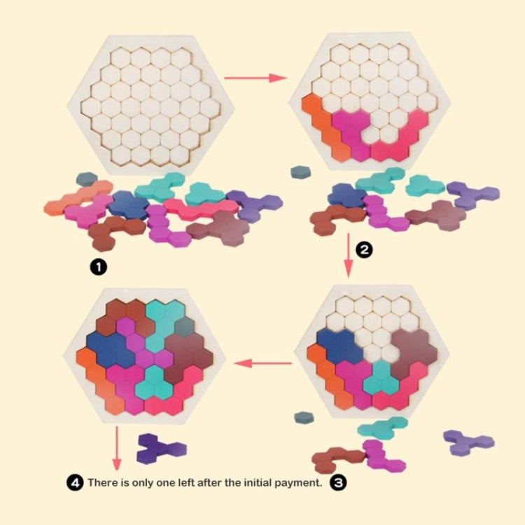 Kids 3D Wooden Puzzles Toy Children Geometry Tangrams Honeycomb Puzzles IQ Brain Training Educational Toys