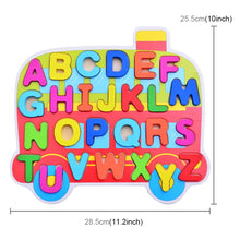 Load image into Gallery viewer, Children Puzzle Toys Nursery Cartoon Hand Grab Board Wooden Plywood Jigsaw Puzzle for Children Digital Alphabet Cognition