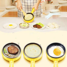 Load image into Gallery viewer, Multifunction Mini  Non-Stick Frying Pan Boiler Steamer Cooker Poached Eggpot, Yellow single frying pan + wooden shovel, Pink single frying pan + wooden shovel, Blue single frying pan + wooden shovel, Yellow single layer package + wooden shovel        ...