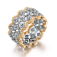 Load image into Gallery viewer, Plated Color Micro Set Ring Luxury Diamond Gold Wedding ring, Size:7, Size:6, Size:9, Size:8, Size:10