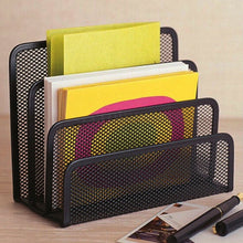 Load image into Gallery viewer, Mesh Letter Sorter Mail Document Tray Black Desk Office File Storage Rack, Mesh Letter Sorter