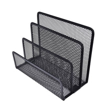Load image into Gallery viewer, Mesh Letter Sorter Mail Document Tray Black Desk Office File Storage Rack, Mesh Letter Sorter