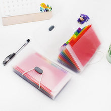 Load image into Gallery viewer, 13 Grid Expanding File Folder A6 Document Buckle Lanyard Bag Multicolor Expanding File