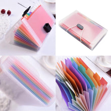 Load image into Gallery viewer, 13 Grid Expanding File Folder A6 Document Buckle Lanyard Bag Multicolor Expanding File