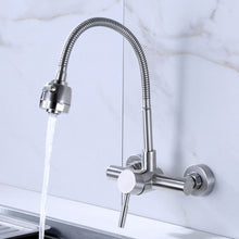 Load image into Gallery viewer, Stainless Steel Material Wall Mounted Kitchen Sink Mixer Faucet Free Rotation Hose Water Tap, Rotation Hose Water Tap