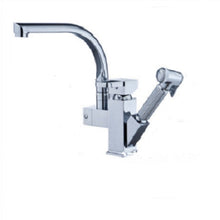Load image into Gallery viewer, Kitchen Faucet Mixer Tap Single Handle Two Swivel Spouts Hot Cold Water Tap Pull Out Flushing Spray Tap, Low, Hight