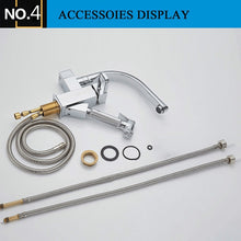 Load image into Gallery viewer, Kitchen Faucet Mixer Tap Single Handle Two Swivel Spouts Hot Cold Water Tap Pull Out Flushing Spray Tap, Low, Hight