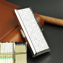 Load image into Gallery viewer, Fine Cigarette Case Double-sided 14 Sticks Portable Metal Extension Cigarette Case