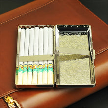 Load image into Gallery viewer, Fine Cigarette Case Double-sided 14 Sticks Portable Metal Extension Cigarette Case