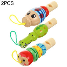 Load image into Gallery viewer, 2 PCS Cute Cartoon Wooden Whistle Children Wind Instrument, Random Style Delivery
