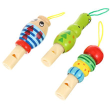 Load image into Gallery viewer, 2 PCS Cute Cartoon Wooden Whistle Children Wind Instrument, Random Style Delivery